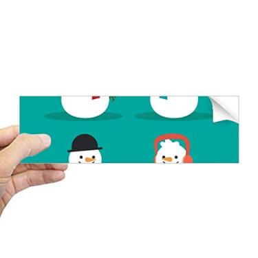 Imagem de DIYthinker Adesivo de para-choque retangular com estampa de boneco de neve Merry Christmas