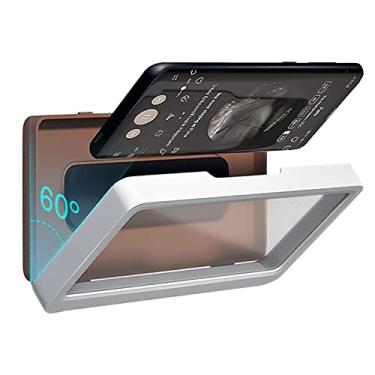 Imagem de Duotar Suporte De Telefone Para Banheiro,Capa para telefone celular impermeável fixada na parede com tela de toque autoadesiva antiembaçante suporte para telefone sensível ao toque