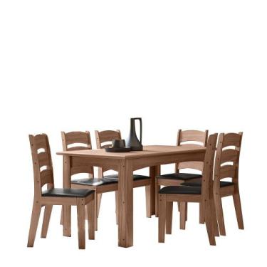 Imagem de Conjunto Sala De Jantar 6 Cadeiras Com Mesa 1,56M Mali Amêndoa - Celta