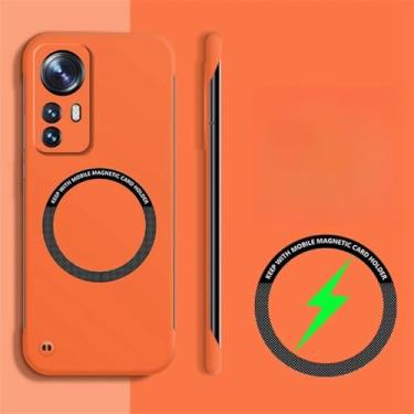 Imagem de Capa Magnética Fina Sem Moldura para Xiaomi para Redmi Note 13 12 11 10 9 Pro Ultra K60 K50 Civi 3 2 Mix 4 Capa Fosca, laranja, para Redmi Note 12 Turbo