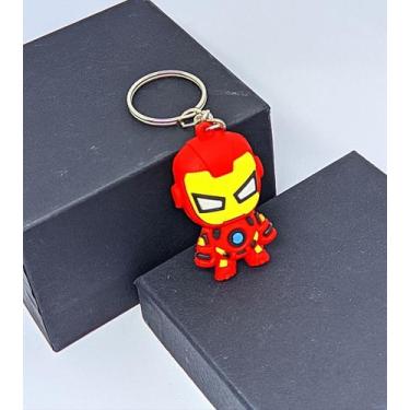 Imagem de Chaveiro com Pingente Mini Boneco 3D Emborrachado Super Heróis Homem a