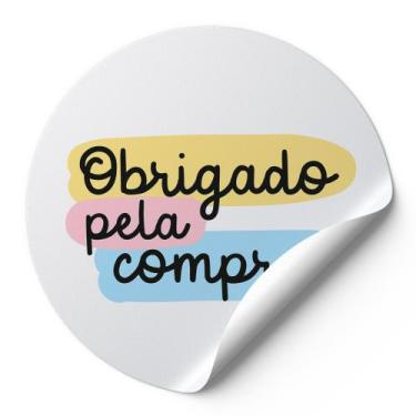 Imagem de 120  Etiquetas Adesivas Redondas Obrigada Pela Confiança! Impressão De