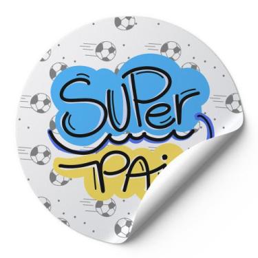 Imagem de 120 Etiquetas Auto Colante Adesivos Redondos Dias Dos Pais Super Pai F