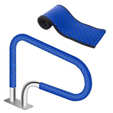 Imagem de Capa de segurança para corrimão de piscina com zíper de neoprene de 1,8 m, para fixação de corrimão de corrimão de piscina acima do solo/enterrado, design antiderrapante, capas de segurança para