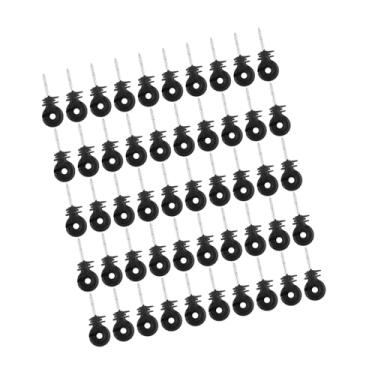 Imagem de Acessórios para Cerca Elétrica, Parafuso Preto Em Anel Isolador, Conjunto para Poste de Madeira, 50 Peças de Proteção, Construção Forte Ecológica