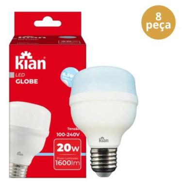 Imagem de 8 Lâmpada 20w Led 6.500k Bivolt E27 Kian