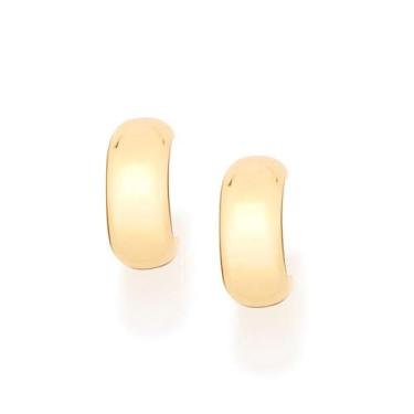 Imagem de Brincos Rommanel Meia Argola Formada Por Aro Liso 525886, Dourado