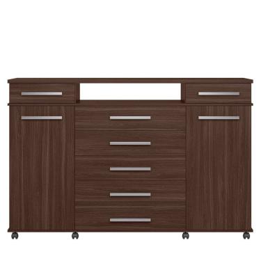 Imagem de Cômoda Sapateira 2 Portas 7 Gavetas com Rodízios River