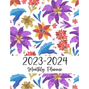 Imagem de 2023-2024 Monthly Planner: A Floral Cover Two Years Monthly Planner Calendar Schedule Organizer, 24 Months With Federal Holidays and inspirational Quotes.