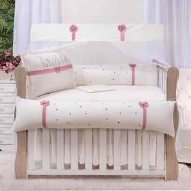 Imagem de Kit Berço Americano Para Bebê Menina e Menino 100 Algodão Bordado 10 p