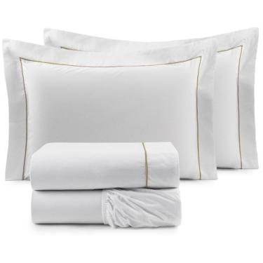 Imagem de Roupa de Cama Casal Glass Clean Algodão 200 Fios 04 Peças  - Borda Bor