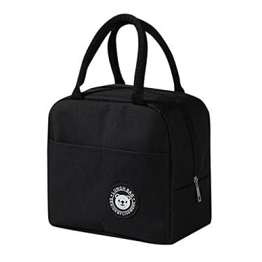 Imagem de Newmind Lancheiras isoladas para mulheres, homens, à vazamentos, à vazamentos de água e, sacola térmica reutilizável, lancheira, Preto