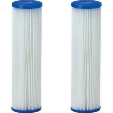 Imagem de Kit 2 Refil Para Filtro Agua 9 3/4 Plissado Lavavel R30 Pl10 Filtro Caixa D'água Poe