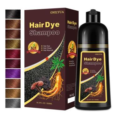 Imagem de Shampoo de tintura de cabelo Yocisku Dark Wine Red 500mL para mulheres