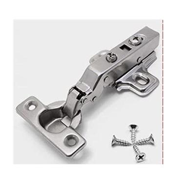 Imagem de Dobradiça de porta de vidro com moldura de alumínio para casa de banho, cozinha, móveis de vinho, sapateira, armário, estante, exposição, armário, dobradiças de porta, prata, meia sobreposição