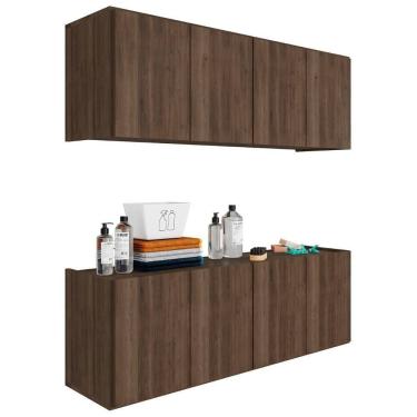 Imagem de Armário Aéreo E Balcão Para Lavanderia 118cm Monna Freijó Z34 - Mpozenato