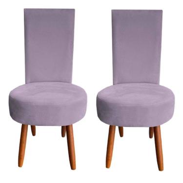 Imagem de Kit 02 Cadeiras De Jantar Lisboa Sued Rosa Bebe D`classe Decor