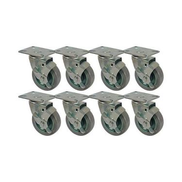 Imagem de Kit 8 un roda rodízio giratório freio pvc bp 2 pol 50mm - AJAX