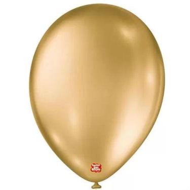 Imagem de Balao 9 metallic balloon c/25 dourado sao roque - são roque