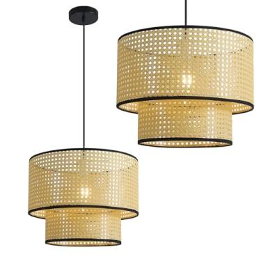 Imagem de Magiroz Luminária Pendente Feita À Mão, Estilo Boho, Fazenda, Moderna, De Vime, Grande, Ilha Cozinha, Iluminação Costeira Suspensa Para Quarto, Sala Jantar, Estar Mpl09-Bg