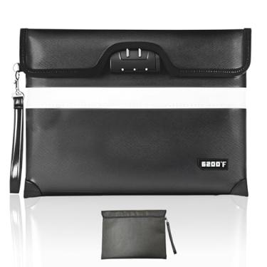 Imagem de Bolsa de documentos durável à prova de fogo de 3,426 °C - Bolsa segura à prova de fogo para dinheiro, bolsas à prova de fogo para dinheiro e documentos