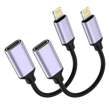 Imagem de TechMatte Adaptador De Cabo Usb-C Fêmea Para Lightning Macho, Carregamento Rápido 27 W, Compatível Apenas Com Iphone, Ipad, Ipod E Airpods, Sem Áudio, Fones Ouvido/Android Otg, 4" (2 Peças)