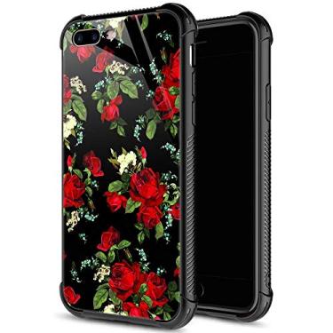 Imagem de Capa para iPhone SE 2020, capa de vidro temperado para iPhone 8, para meninas, lábios coloridos e sexy, capas para iPhone 7, à prova de choque, antiarranhões, para Apple iPhone 7/8/SE2 4,7 polegadas, quatro cores, iPhone 7/8 Plus, rose_pattern