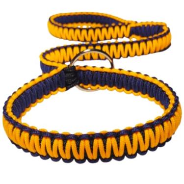 Imagem de Guia Unificada para Pitbull e raças de grande e médio porte. Fabricação própria em corda náutica(MARINHO AMARELO)