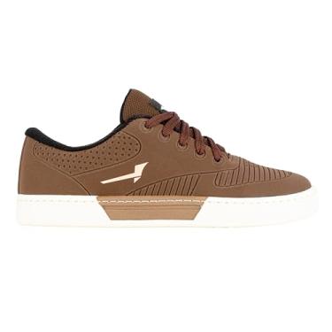 Imagem de Tênis Casual Masculino para Skate, Plataforma Reta, Preto com Detalhes Bege, Disponível do 37 ao 43 (Marrom, BR, Adulto, Numérico, 41)