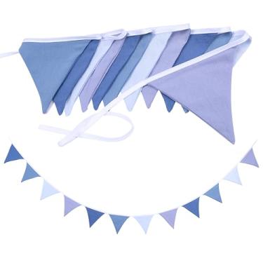 Imagem de Bandeiras de bandeira flâmula, galhardete de decoração de quarto de criança, tecido de banners triangulares de guirlanda, para decoração de berçário, aniversário de bebê, boho, evento de festa de