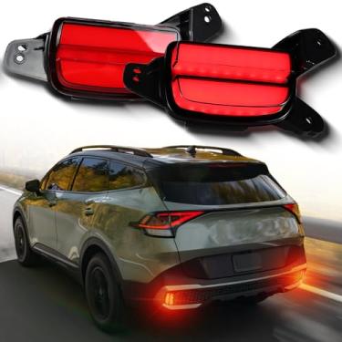 Imagem de ZDEERAOTO Lâmpada refletora de para-choque traseiro luz de neblina DRL sequencial kit de recursos da lâmpada de seta para Kia Sportage 2023-2025 X-Pro Prestige, lâmpada traseira refletor traseira LED