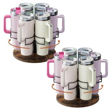 Imagem de Kssiaz Pacote com 2 organizadores de garrafas de água para Stanley 1,134 g, suporte organizador de copos Stanley giratório, suporte organizador de copo, acessórios para copos Stanley, fácil de