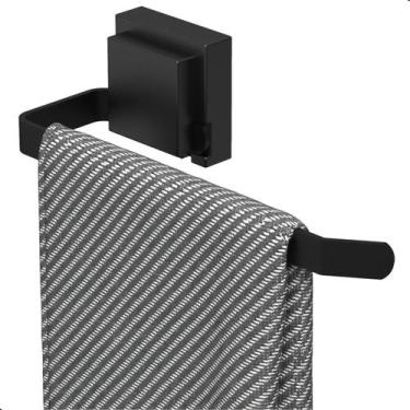 Imagem de Porta Toalha De Rosto Suporte Com Ventosa Preto Max - Metalcromo
