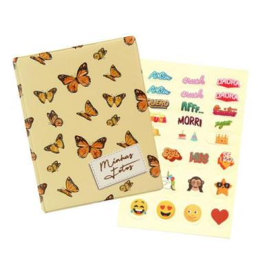 Imagem de Álbum de 500 fotos 10x15 Borboletas Laranja TPFoto com ADESIVOS - TUDO