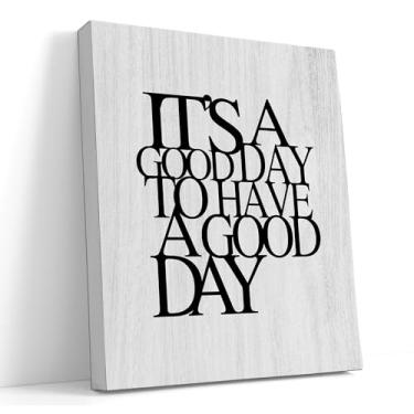 Imagem de LOLUIS Arte de parede em tela com citação positiva motivacional pronta para pendurar, decoração rústica para casa, academia, escritório