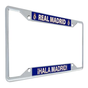 Imagem de Desert Cactus Real Madrid FC Acessórios de carro Los Blancos Madridistas Futebol Metal Moldura de placa de licença e suporte de etiqueta para a frente ou traseira do veículo (Quadro - Design E)