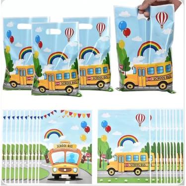 Imagem de LYK 30 peças de lembrancinhas de festa de construção, sacos de presente com tema de escavadeira, para meninos, artigos de aniversário