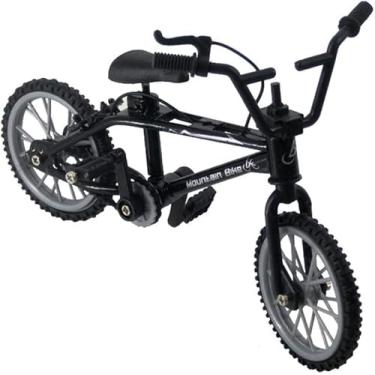 Imagem de Mini Diecast Mountain Bike, Black, 1/18 Scale, Finger Bicycle Model, Desktop Decor Art Craft