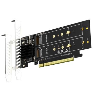 Imagem de Adaptador M.2 NVMe GLOTRENDS PA41 Suporte a 4 SSDs M.2 NVMe, Largura de banda PCIe 4.0 X16, Funciona apenas com a placa-mãe PCIe Bifurcation