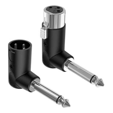 Imagem de KiBcsLic Adaptador XLR de 3 pinos fêmea-macho para 1/4" 6,35 mm, conector XLR, conversor leve, compacto, portátil e plug and play para mesas de mixagem.