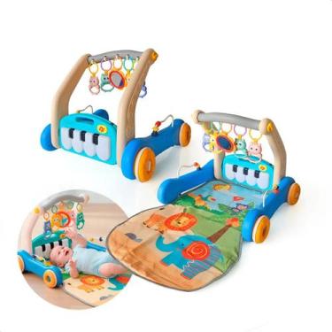 Imagem de Tapete De Atividades Para Bebês 2 Em 1 Andador Pianinho Azul - Gogubab