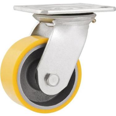 Imagem de Rodízio Giratório 6 PU Ferro Fundido Amarelo Vonder