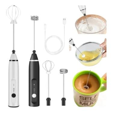 Imagem de Mini Mixer Elétrico Portátil USB Recarregável 2 Batedores – Misturador para Shakes, Ovos, Achocolatado, Cappuccino e Suplementos | Motor Potente + Aço Inox | Cozinha Profissional