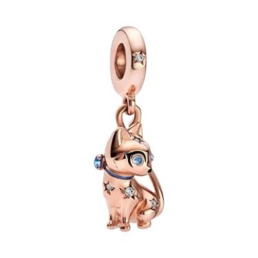 Imagem de Pulseira De Charms Feminina Em Prata 925 Banho De Ouro Com Coelho, Cru