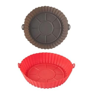 Imagem de Kit com 2 Formas Reutilizáveis 18cm para Air Fryer e Micro-ondas, Antiaderente, Evita Sujeira e Facilita o Cozimento