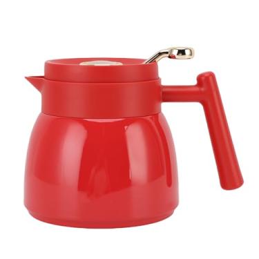 Imagem de ZJchao Bule Térmico de 880ml, Chaleira de chá Isolada, Bule de chá Com Filtro de Aço Inoxidável, Jarro de Bebidas de água, Dispensador Com Display Mecânico de Temperatura (Vermelha)