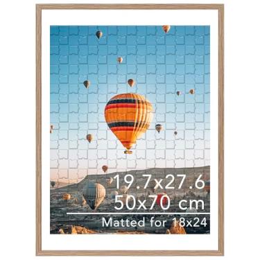 Imagem de JCJMY Moldura de quebra-cabeça de 19,7 x 27,6 cm para pôsteres de 50 x 70 cm, tela de 18 x 24 com tapete ou 19,7 x 27,6 sem, moldura para pendurar na parede 50 x 70 cm, 1000 peças, moldura para