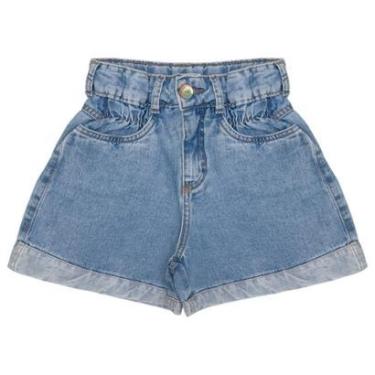 Imagem de Shorts Juvenil Look Jeans Elástico Jeans - UNICA - 12-Feminino