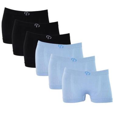 Imagem de Kit 6 Cueca Boxer Menino Infantil Rafa Parize Sem Costura Elastano Pre