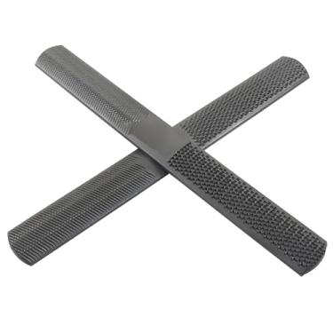 Imagem de Zorveiio Conjunto de 2 peças de lixa de madeira de 4 vias - limas planas/redondas/semi-redondas/agulhas de aço de alto carbono para ferramentas de trabalho de madeira e metal